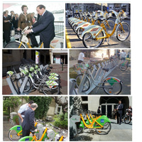 Système de vélos publics urbains et de location, vélo en alliage d'aluminium ou poteau de stationnement en acier inoxydable