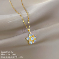 Branche d'or Jade Feuille Fleur Zircon Acier Inoxydable Plaqué Or Pendentif Collier Boucles D'oreilles Ensemble Unisexe Style Tendance