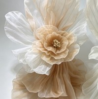 Bunga Peony Organza Raksasa Buatan untuk Dekorasi Latar Panggung Pernikahan, Acara, Pesta, dan Pajangan Jendela Grosir