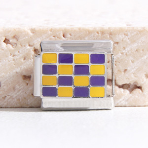Pulsera Modular Italiana Serie Checkerboard, Desmontable, Combinable, Accesorios de Joyería DIY, Unisex, Regalo - Product Image 4