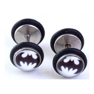 Boucles d'oreilles de démarrage en acier inoxydable, bijoux de corps noir, <span class=keywords><strong>piercing</strong></span> <span class=keywords><strong>tunnel</strong></span>, longueur <span class=keywords><strong>6mm</strong></span> pour mariage ou fiançailles, cadeau - Product Image 2