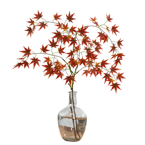 Feuille d'érable <span class=keywords><strong>japonais</strong></span> artificielle à tige unique de 113 cm, 4 couleurs, fausse branche d'érable rouge pour la décoration d'automne à la maison - Product Image 6