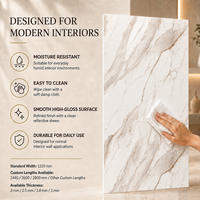 Panneau mural en PVC brillant effet marbre Calacatta Vein UV blanc ivoire MORLENX pour projet de villa de luxe