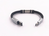 Bracelet Chargeur Usb pour hommes, téléphone torsadé, portable, multi-aimant, câble de Recharge Triple, Bracelet pour hommes, cuir PU, HRD