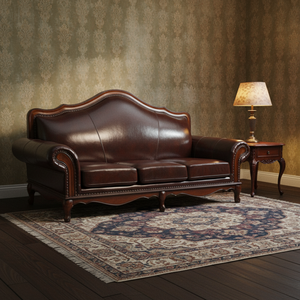 Juego de Sofás de Estilo Americano de Una, Dos, Tres y Cuatro Plazas con Cuero Genuino de Alta Calidad y Relleno de Esponja para Sala de Estar - Product Image 2