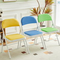 Foshan chaises pliantes pliables chaudes avec cuir PU chromé replier pour les événements Camping école en plein air hôtel fête événements à manger