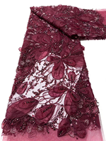 NI.AI Nouveau style Tissu en dentelle à sequins géométriques brodés, entièrement recouvert de sequins, tissu en dentelle perlée courte avec sequins