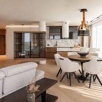 Meubles de cuisine modernes de luxe en bois cannelé, solution de mobilier sur mesure pour toute la maison, idéale pour les projets résidentiels