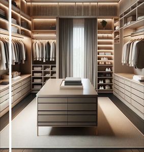Vestiaire design <span class=keywords><strong>en</strong></span> chêne blanc avec système d'éclairage LED intégré - Product Image 5