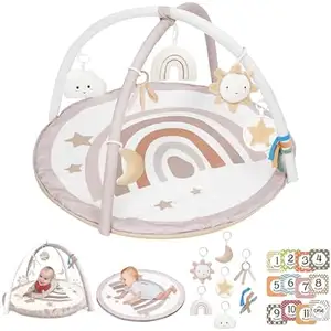 Jumon bông bò đệm bé chơi gấp sàn Mat lá vườn ươm thảm lớn dày đảo ngược playpen Thảm gấp mat