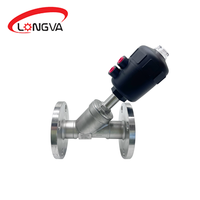 Vanne à siège incliné pneumatique sanitaire en acier inoxydable avec positionneur DN10-DN50 pour gaz à température normale