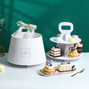 Groothandel meerlaags papieren dessert opbergrek afhaalbare zoetwarenstandaard taartdecoratie benodigdheden gebak presentatieschalen - Product Image 6