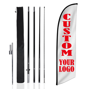 Banderas de Plumas Promocionales con Fondo Blanco Personalizadas, MOQ Bajo, 7.5 pies, 9 pies, 10 pies, Cualquier Color y Tamaño, 2.8m, 3.3m, Banderas Voladoras - Product Image 1