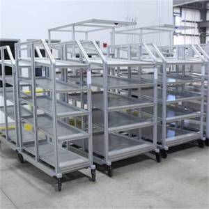 Aluminum Alloy Material <b>Cart</b> 100mm Industrial Light Duty Movable <b>Storage</b> Rack Factory Use - Product Image 2