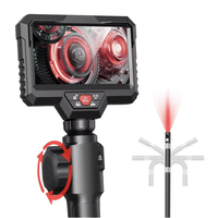 Endoscope portable à écran de 5 pouces, rotation à 360°, 1080P HD, lentille simple/double de 3,9 mm/6 mm/8 mm, étanche IP67, zoom 5X, câble rigide de 1 m