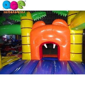Castillo Inflable Comercial con Tobogán Temático de Jungla y Tigre, Combo de Brincolín para Niños con Palmera - Product Image 3