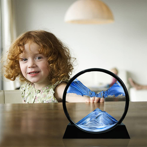Image d'art de <span class=keywords><strong>sable</strong></span> en mouvement bleu de 7 pouces verre rond 3D paysage de mer profonde affichage en mouvement <span class=keywords><strong>cadre</strong></span> de <span class=keywords><strong>sable</strong></span> fluide - Product Image 6