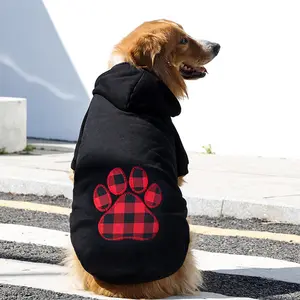 Хлопковая одежда для домашних животных с аппликацией, черные толстовки с капюшоном для собак