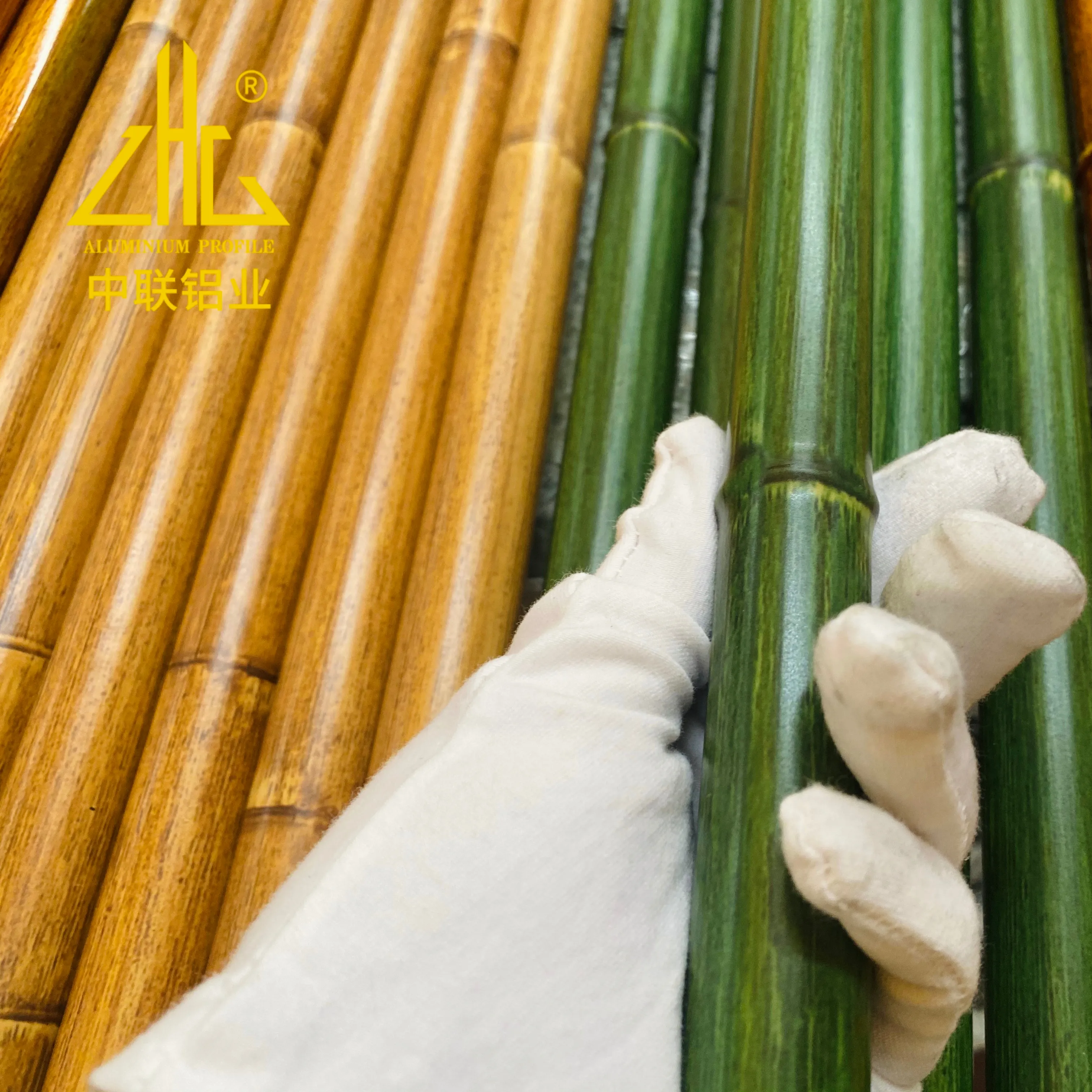 22x1.0 Bamboo Aluminum Round Pipes Paper Transfer Wood Grain Natural Lifelike Hand Feeling Non Hand Feeling