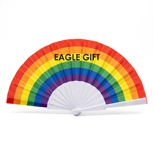 Éventail pliant artisanal en pin durable, motif ange peint à la main, abanicos espagnols en plastique de 23 cm, arc-en-ciel, vente en gros - Product Image 2