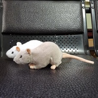 Jouet en peluche de souris blanche miniature réaliste, souris en peluche réaliste, animal en peluche