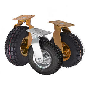 Roue pivotante noire de 8 pouces avec <span class=keywords><strong>pneu</strong></span> pneumatique, roulettes industrielles robustes en caoutchouc de 8 pouces - Product Image 1