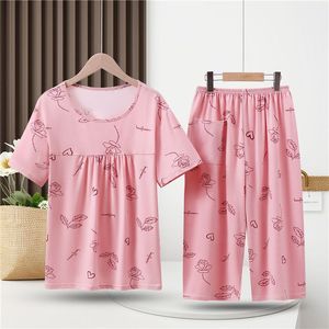 <span class=keywords><strong>ชุด</strong></span>นอนแม่แขนสั้นขนาดใหญ่พิเศษสำหรับ<span class=keywords><strong>ผู้</strong></span>หญิง, <span class=keywords><strong>ชุด</strong></span> XL-4XL ใส่อยู่บ้านชุดนอนสำหรับผู้<span class=keywords><strong>สูงอายุ</strong></span> - Product Image 4