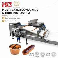 Ligne de fabrication de cupcakes fourrés à la crème entièrement automatique HG, équipement automatique pour cupcakes fourrés à la crème avec système de remplissage de crème
