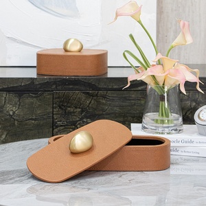 Thiết kế hiện đại thủ công đồng đồ trang sức tổ chức bền <span class=keywords><strong>MDF</strong></span> da lưu trữ hộp đồ trang sức biểu tượng tùy chỉnh cho thương mại công ty - Product Image 2