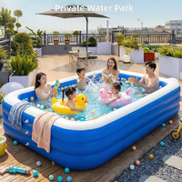 Extra Großer Langlebiger Aufblasbarer Pool Komfortabler Familien-Swimmingpool Verstärktes PVC Outdoor-Garten-Wasserfreizeitbecken