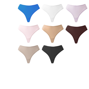 Braguitas de bikini de punto sin costuras con corte láser al por mayor para mujer, transpirables, ecológicas, de tiro medio, sin marcas - Product Image 1