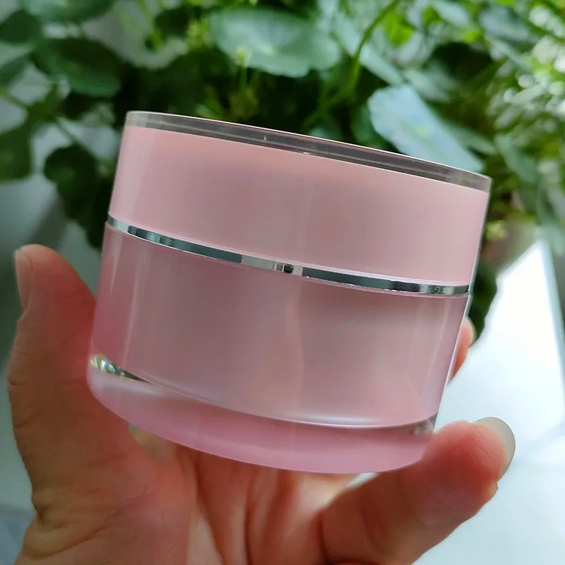 Wholesales Empty Black Jars Cosmetic Packaging Double Wall Containers Hot sale 10g 15g 1oz 50g UV Nail Gel Jar Pot