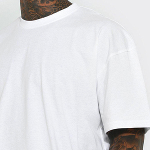 <b>White</b> Drop Shoulder Cotton <b>Tshirts</b> Manufacturer Streetwear Boxy Round Neck T-shirt Heavy Weight Oversized Blank t Shirt - Product Image 4