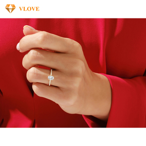 <span class=keywords><strong>Bague</strong></span> en diamant de laboratoire ovale, <span class=keywords><strong>bague</strong></span> de fiançailles en <span class=keywords><strong>or</strong></span> 14 carats avec diamant de laboratoire ovale - Product Image 4