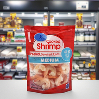 Sac d'emballage alimentaire en plastique imprimé personnalisé gousset latéral pour le stockage de fruits de mer frais-Crevettes surgelées
