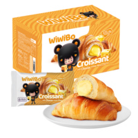 Très populaire en Malaisie, Croissant fourré à la crème de fromage 55 g x 20, Pack familial sucré, Stock frais et nouvelle date de production de Chine