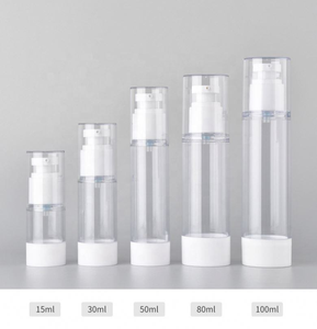 Clear Cylinder PET Cosmetic Bottles with Lotion Pump 15-100ml Airless Container <b>for</b> Skincare Products - Product Image 2