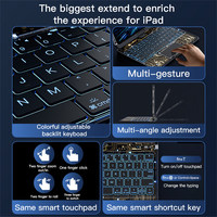 Étui clavier rétroéclairé arc-en-ciel rotatif à 360° en cuir pour iPad Pro 13 pouces et iPad Air 13 pouces