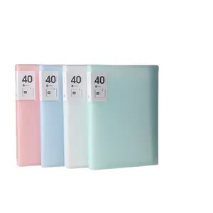 Folder Binder warna permen 40 halaman PP Folder File konferensi saku bening buku Display ukuran A4