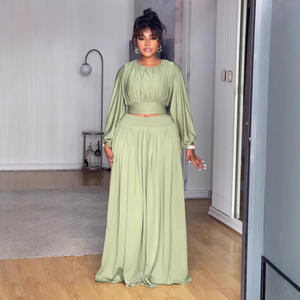 Toptan 2026 Yeni Sonbahar Modası Seksi Zarif Yuvarlak Yaka Uzun Kollu Üst Yarım Etek Kadın Takımları - Product Image 1