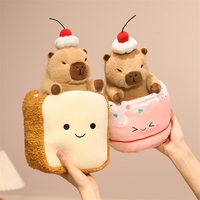 Nouveau jouet en peluche super doux Capybara avec rembourrage en coton PP, design mignon de pain et de gâteau, décoration de fête d'anniversaire pour enfants, cadeau