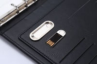 Carnet de notes en cuir A5 personnalisable le plus populaire 2026 avec chargeur sans fil et lampe LED LOGO intégrée
