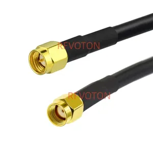 SMA macho para RP SMA macho plug fêmea pino adaptador reto coaxial KSR195 LMR195 RG58 LMR240 RF cabo de extensão de antena WIFI