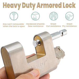 Serrure à bloc blindée en acier inoxydable (70 mm) résistante aux intempéries pour conteneur d'entrepôt Fabriqué en Chine - Product Image 3