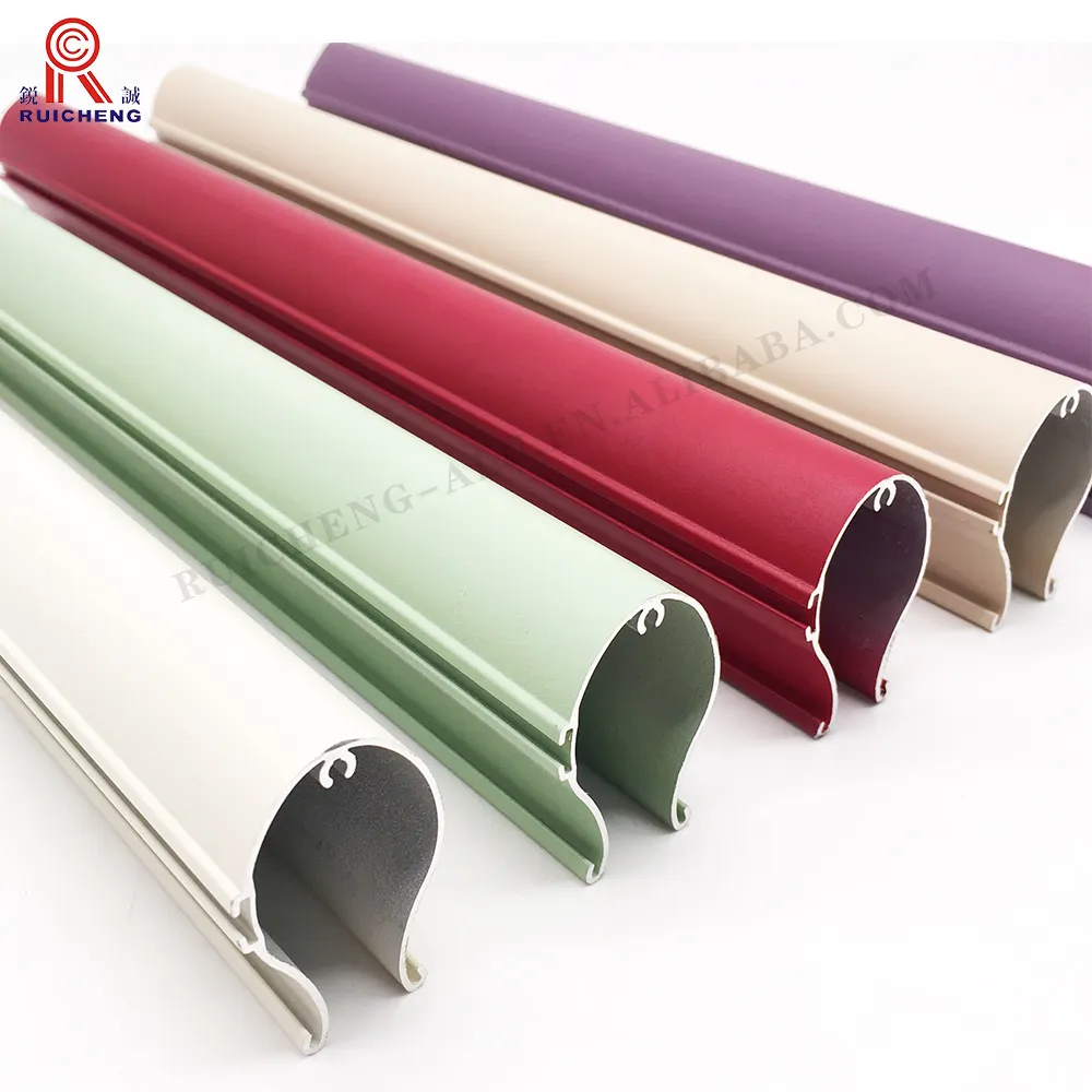 Curve Curtain Track Poles Metal Rail Aluminium Profiles Wooden Powder Coating Extrusion Pipe Hollow Tube