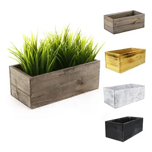 Домашняя декоративная коробка 10x5x4 дюймов деревенская белая деревянная коробка для растений