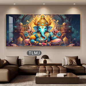 Tùy Chỉnh Phòng Khách Sang Trọng Hiện Đại 3D Sứ Khung Hình Ảnh Tường Nghệ Thuật Trừu Tượng Vải Trang Chủ Trang Trí Ấn Độ Hindu Thiên Chúa Tường Nghệ Thuật - Product Image 2