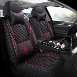 5 pièces housses de siège de voiture ensemble complet avec cuir imperméable, housse de coussin de véhicule automobile compatible Airbag ajustement universel pour la plupart - Product Image 2