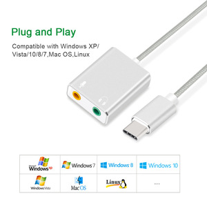 Entrega rápida de aleación de aluminio de la tarjeta de sonido externa con Cable de tipo C USB 3,1 adaptador de tarjeta de sonido - Product Image 5