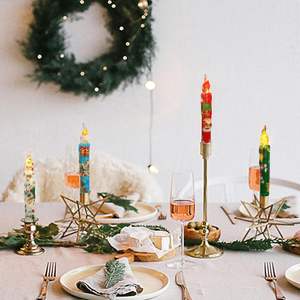 Set di 4 Candele LED Affusolate Rosse e Verdi Senza Fiamma con Telecomando per Natale, Matrimoni e Veglie Speciali - Product Image 4